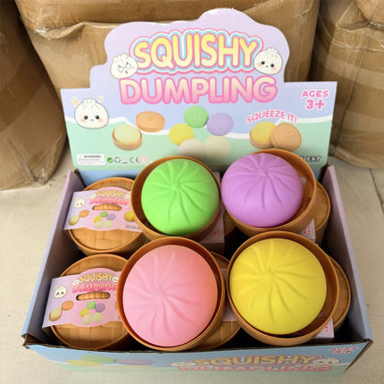 Simulated Dumpling 5.5cm Squishy Relaxing Relieve Anxiety Antistress Enhance Happiness Reusable Rebound Squeeze Reliever Toy