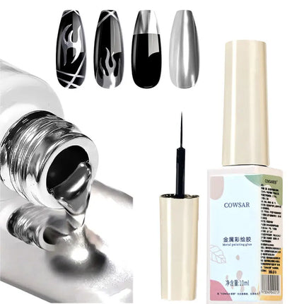 10ml White Nail Liner Gel Polish 3D French Tips Swirls Gel Nail Polish Manicure Soak Off UV Nail Liner Polish with Thin Brush R4