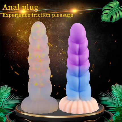 Silicone Soft Anal Toys Transparent Luminous Butt Plug 3 Size Adult Toys Tapon Anal Plug Braided Dilatador Anal Dildo Buttplug