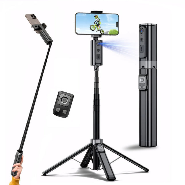 Auto Face Tracking Tripod 360° Rotation for iPhone Android, 59'' Auto Tracking Phone Holder Tripod Selfie Stick for Video Vlogs
