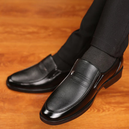 Leather Shoes Men's Business Shoes Luxury Brand Loafers Dress Moccasins Breathable Slip on Black Driving Shoes Male Formal Shoes