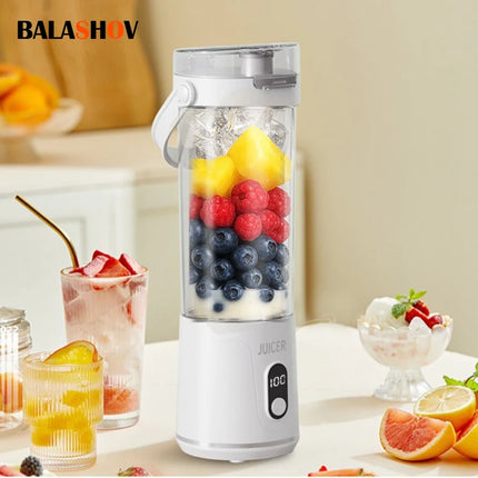 600ML Portable Juicing Cup Multifunctional Household Crushed Ice Juicer Outdoor USB Rechargeable Electric  Fruit Juice Machine