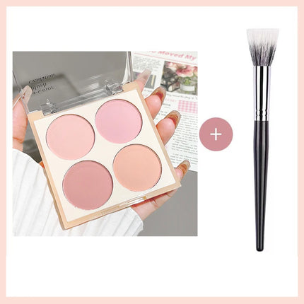 Korean four-color blush,ice cream color,low-saturation pink/blue/purple,naturally brightening & contouring,perfect holiday gift