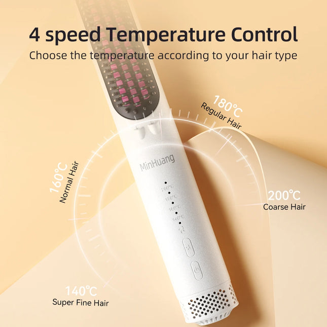 Electric Hot Comb Multifunctional Hair Straightener Comb Negative Ion Anti-Scalding Styling Tool Straightening Brush