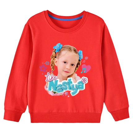 Lovely Like Nastya Sweatshirt Kids Spring Long Sleeve Coats Baby Girls Casual Clothes Teen Boys Sport Sweatshirts Children Tops