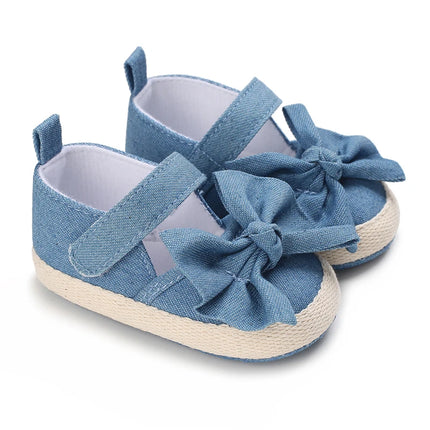 0-18 months cute baby shoes summer small fresh blue bow princess shoes sandals soft and comfortable soles slip walking shoes
