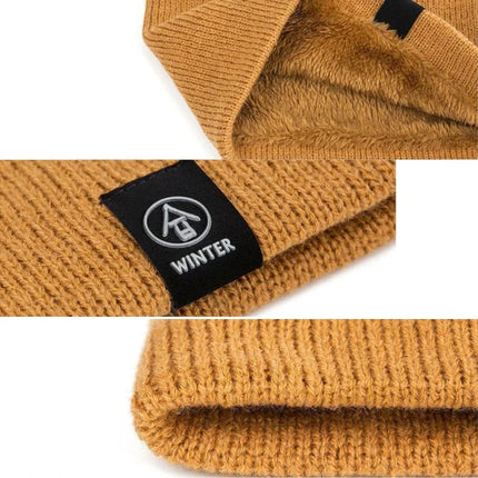 Warm Knitted Scarf Thickened Plush Windproof Winter Neck Gaiter Cold-proof Outdoor Sport Skiing Running Men Women Tube Scarf