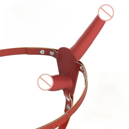Strap On Wearable Double Penetration Cock G-Spot Dildo Panties for Lesbian Anus Vagina Massager Couples Sex Toys Adult Products