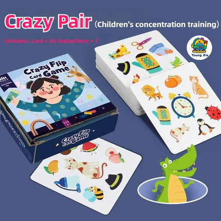 1-8pcs Memory Matching Crazy Cards Toy Parent-child Interactive Cognition Games Early Educational Montessori Logical Thinking
