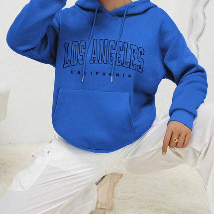 Los Angeles Art Letter Design Women Hoodies American Style Casual Hoody Autumn Hip Hop Female Hoodie Casual Fleece Clothing