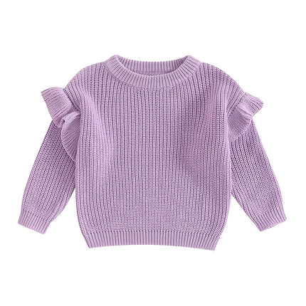 Baby Girls Knit Sweater Clothes New Toddler Infant Newborn Knitwear Soft Spring Long Sleeve Baby Solid Color Pullover Tops