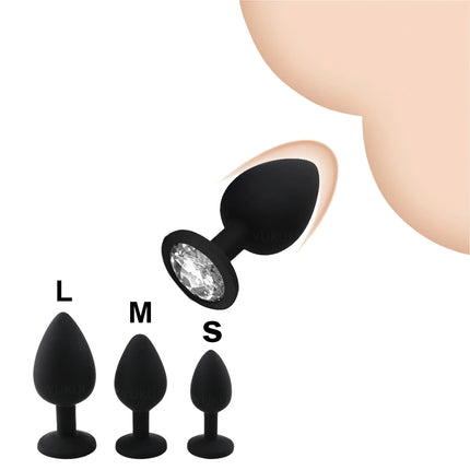 3 Size Silicone Butt Plug Anal Plug Prostate Massage Stimulator Anal Trainer for Adult Erotic Sex Toys for Women Men Gay Couples