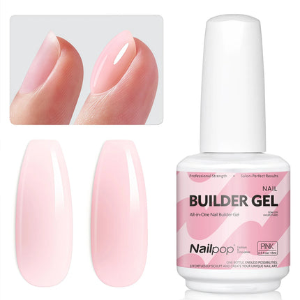 Nailpop Professional Multi-Functional Nail Building Gel For Fast Extension Nail Apex False Nail Tips Strengthener 250/15ml