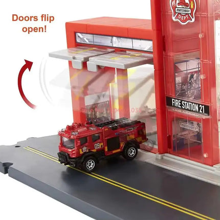 Genuine Matchbox Car Action Drivers 1/64 Fire Station Rescue Blaze Blitzer Vehicle Model Toys Boys Collection Toys Birthday Gift