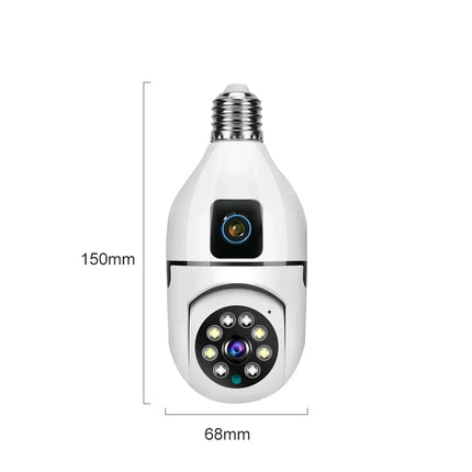 Tuya 8MP E27 Bulb WIFI Camera Dual Lens AI Human Tracking Voice Alarm Two-way Audio Dual Screen Smart Home Surveillance Camera