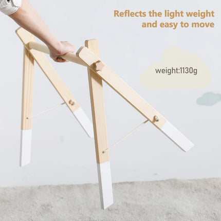 Foldable Baby Play Gym,0 Months Wooden Infant Activity Gym Hanging Toys Tool-Free Assembly Gym,Great for Newborn Development