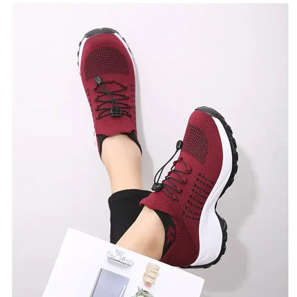 Outdoor Women Walking Sneakers Fashion Jogging Sock Shoes Youth Girls Trainers Breathable Ladies Platform Non-Slip Light Loafers