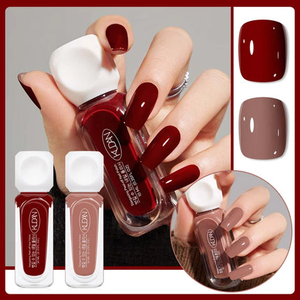 2pcs/set 10ml Water-Based Peel-Off Nail Polish Kit Red Pink Long Lasting Quick Drying No Lamp Needed Nail Art Nail Supplies