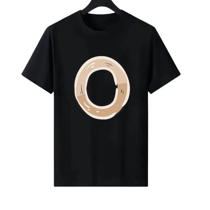 Letter Number Woman Black Summer Round Neck Parent-child Clothing Casual Tops Unisex Comfort Short Sleeves T-Shirt Men Blouses