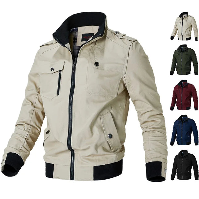 2025 New Spring Autumn Brand Fashion Men's Jacket Casual Jacket Outdoor Sports Jacket Spring and Autumn Military Motorcycle Coat
