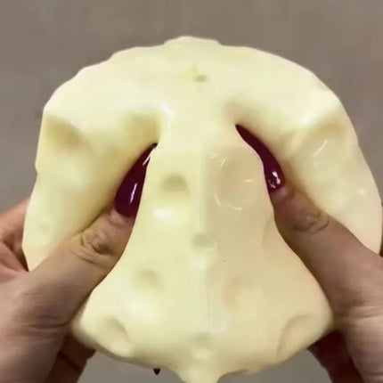@-@ Jumbo Cheese Cube Stress Ball Big Cheese Shapeable Squeeze Ball Non-Bounce Fidget Toy ASMR Sensory Anti-Stress Festival Gift