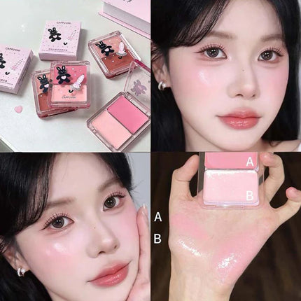 Cappuvini Water Shining Cheek Blush Highlighter Cream High Gloss Glitter Rouge Natural Brighten Face Contouring Blush Makeup