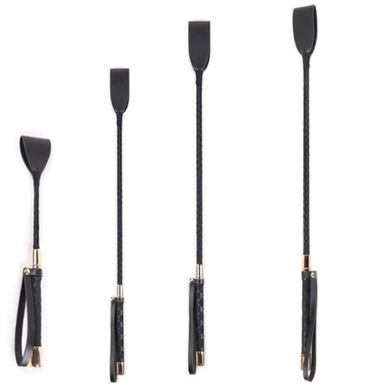 30-60CM Black PU Leather Spanking Paddle Long Whip Flirting BDSM Flogger Sex Toys For Woman G Spot Sex Shop