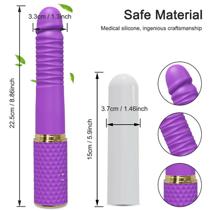 Beginner Automatic Telescopic Dildo Vibrator With Suction Cup G Spot Orgasm Massager Anal Plug Stimulator Sex Toy for Women 18+