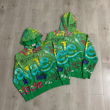 Streetwear Shinning Diamond Zipper Terry Hooded Hoodie for Men Oversized Graffiti Flame Cardigan Rhinestone Sweatshirt Jacket