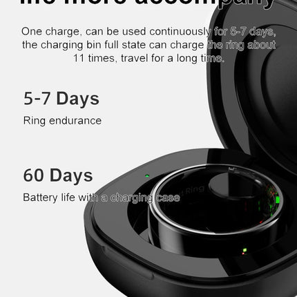 R08 Smart Ring with Charging Control Function Men Women Health Sleep Heart Rate Monitoring IP68 5ATM Waterproof Multi-sport Mode