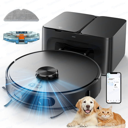 D60S Ultra App Controlled Dry And Wet Rotary Mop Robot Carpet Vacuum Cleaner With Self-Cleaning Station