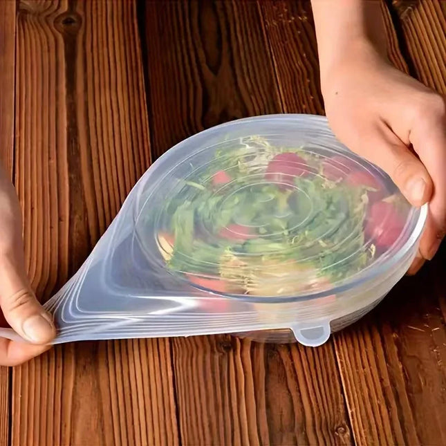 6PCS Silicone Stretch Lids Multifunctional Retractable Fresh-keeping Food Bowl Covers Reusable Saving Covers for Kitchen