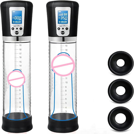 Electric Penis Pump Male Masturbator Vacuum Pump Extender Enlarger Dick Pump Cock Ring Adult Delayed Ejaculation Training 18+