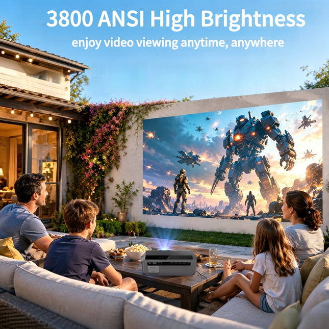 4K 3800 ANSI Native Full HD Video Projector 2.4+5G WiFi Auto Focus Android TV Movies Video Projector NFC Daytime Home Theater