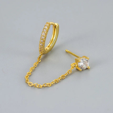 4PC Chain Huggie Earring Set For Women Fashion Flower Tragus Hoop Earrings Bulk Cartilage Piercing Helix Jewelry Lobe Earing Lot