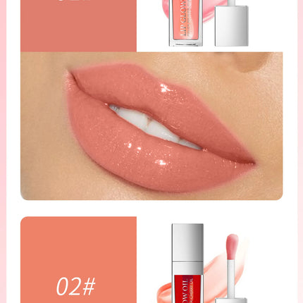Hellokiss Lip Glow Oil 8ml Glossy Lip Oil Moisturizing Lip Glaze Transparent Lip Balm  Lip Stick Cherry
