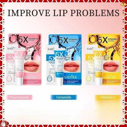 SADOER 5x Niacinamide Lip Care Tint Moisturizing Lip Balm & Anti-Chap Lip Mask Ceramide Lip Balm Vitamin C Lipstick Cute Makeup