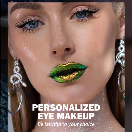 Glossy Metallic Eyeshadow Lipstick Set Liquid Glitter Pigment Optical Chameleon Face Beauty Makeup Cosmetic