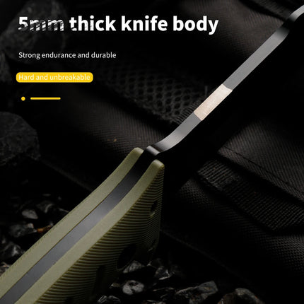 High-quality steel fixed-blade, outdoor knife, camping knife, high-hardness stainless steel integrated spine with sheath emergen