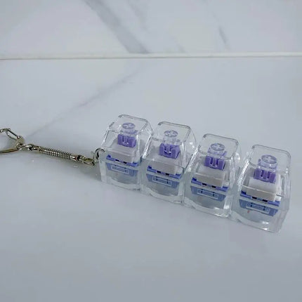 Fingertip Keyboard Clicker Toys 1/2/3/4/9 Key Crystal Keychain Stress Relief Anti-Anxiety Decompression Gadget