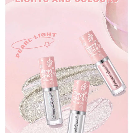 Liquid Eyeshadow Eight-Piece Set Box with Dazzling Shimmer, Fine Glitter, Bright Crystal Pearl Shimmer, High-Gloss Highlighter, Brightening and Contouring Eyeshadow Liquid