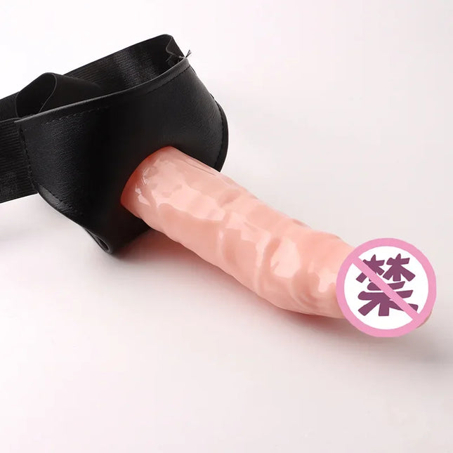 Men Strap On Dildo Panties Wearable Hollow Penis Lengthen Sleeve Strapon Dildo Pants Harness Belt for Man Sex Toys For Woman