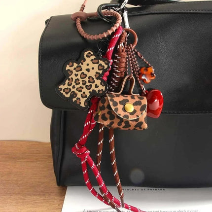 Funny Elegant Starfish Tassel Keychain Alloy Leopard Print Leather Tulip Pendants Cartoon Frog Beaded Bag Pendant Party