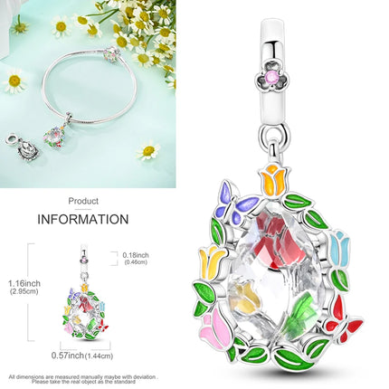 New 925 Sterling Silver Cactus Four Leaf Clover Charm Spring Green Series Bead Pendant For Original Beads Bracelet DIY Jewelry