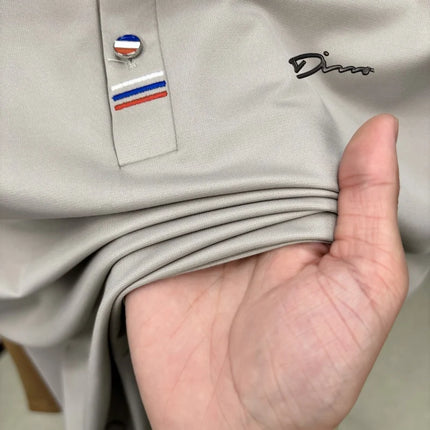 Luxury Man Short-Sleeved Polo Shirt Lapel Button Letter Embroidery Spring Casual Elegance T-Shirt Simple Business Men's Clothing