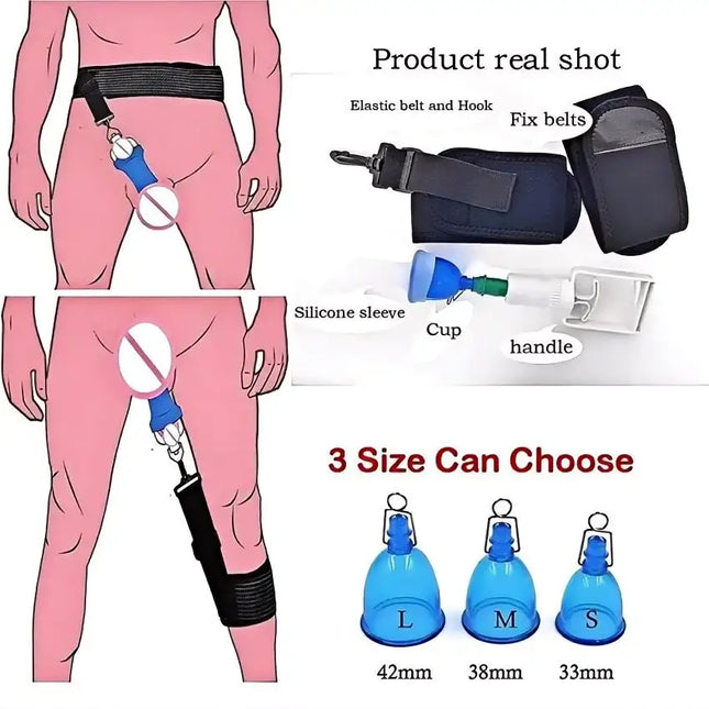 Vacuum Silicone Penis Pump Penis Extender Male Enlargement Traction Device Physical Exercise