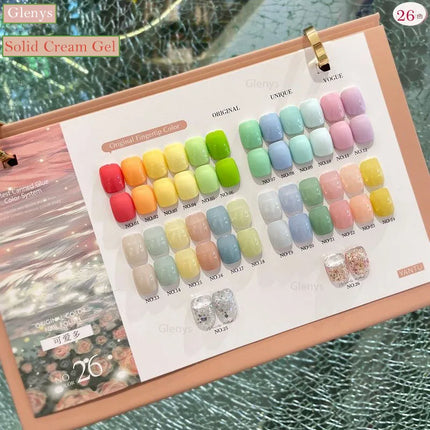 Glenys 26 Color Velvet Retro Red Solid Cream Internet Red Popular Matching Professional Painting Pen Nail Art Varnish Set