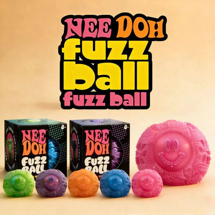 Needoh Fuzz Ball Smile Soft Jellyfish Squish Squeeze Toy Stress Anxiety Relief Stress Sensory Waterproof Water Play Sensory Toy