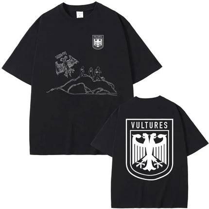 Rapper Kanye West New Music Album Vultures Graphic T-Shirts Men Women Hip Hop Street Fashion Oversized Tees Pure Cotton Tops