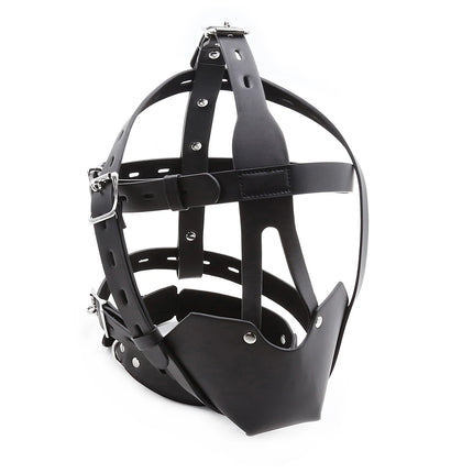 SM Leather Padded Hood Blindfold,Head Harness Mask Gag, BDSM Bondage ,Sex Toys For Couples Accessories